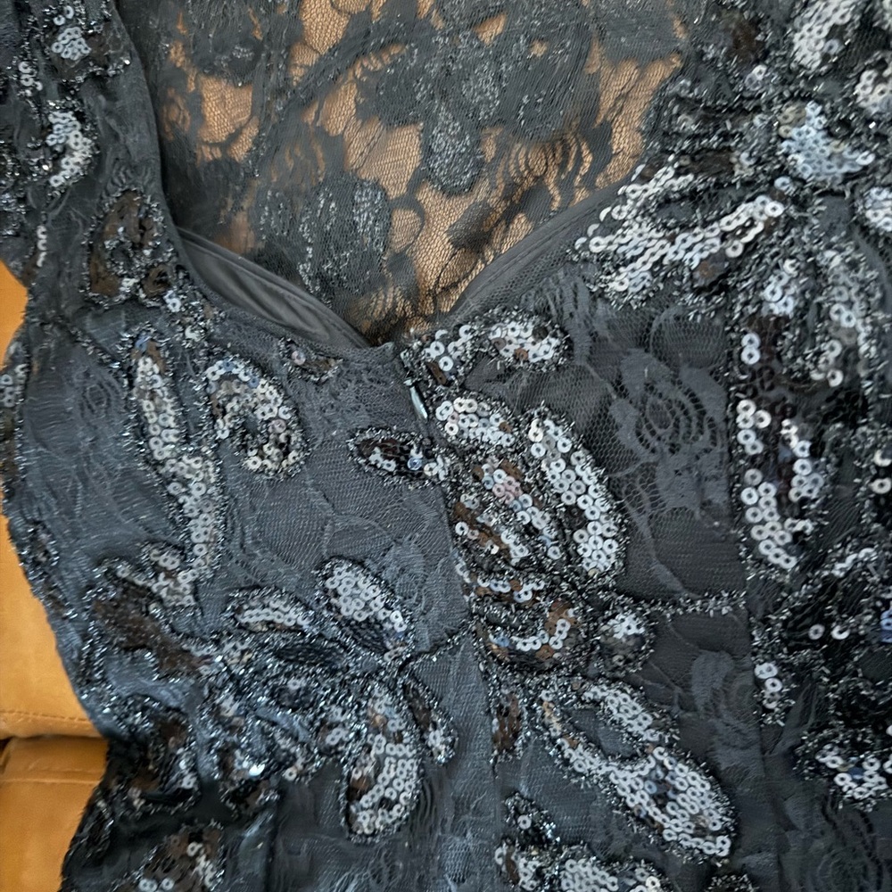 Adrianna Papell Black Sequin Gown